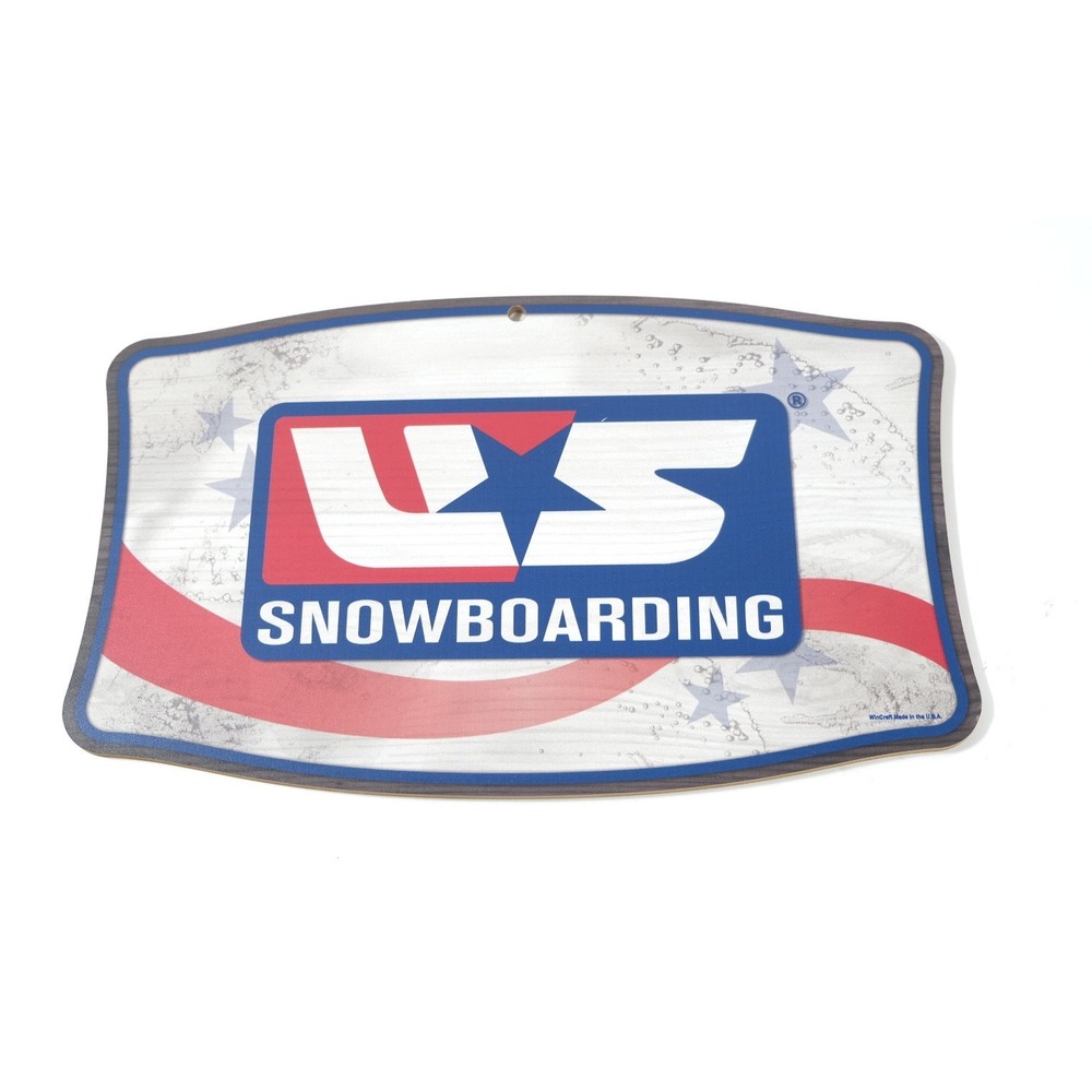 WinCraft Wall Plaque White US Snowboarding Sign Logo n USA